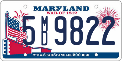 MD license plate 5MD9822