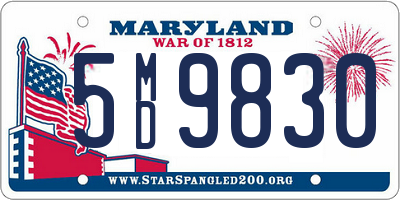 MD license plate 5MD9830