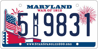 MD license plate 5MD9831