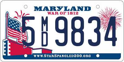 MD license plate 5MD9834