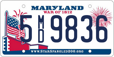 MD license plate 5MD9836