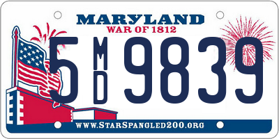 MD license plate 5MD9839