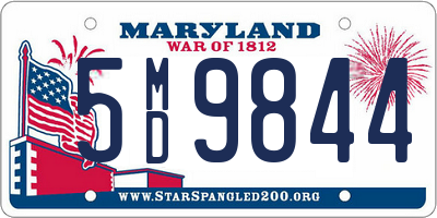 MD license plate 5MD9844