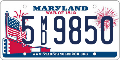 MD license plate 5MD9850