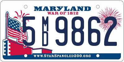 MD license plate 5MD9862