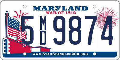 MD license plate 5MD9874