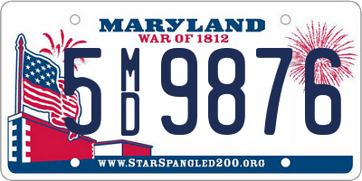 MD license plate 5MD9876