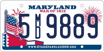 MD license plate 5MD9889