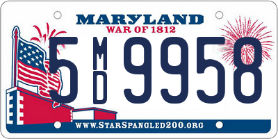 MD license plate 5MD9958
