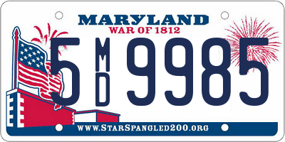 MD license plate 5MD9985