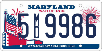 MD license plate 5MD9986