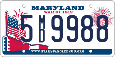 MD license plate 5MD9988