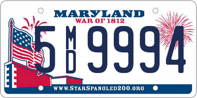 MD license plate 5MD9994