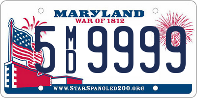 MD license plate 5MD9999