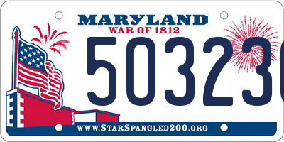 MD license plate 5O323C