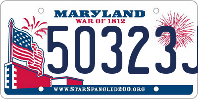 MD license plate 5O323JC