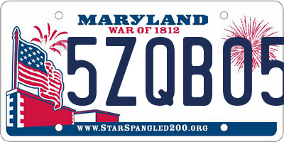 MD license plate 5ZQB051