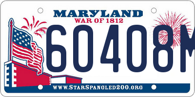 MD license plate 60408M8