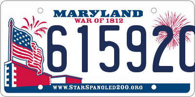 MD license plate 61592CF