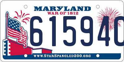 MD license plate 61594CF