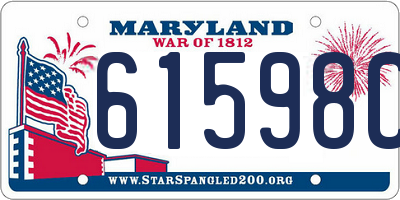 MD license plate 61598CF