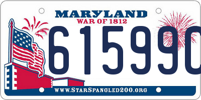 MD license plate 61599CF