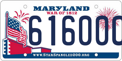 MD license plate 61600CF