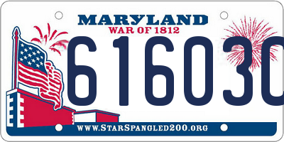 MD license plate 61603CF