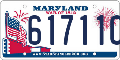 MD license plate 61711CE