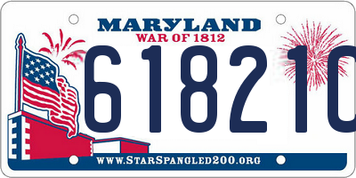 MD license plate 61821CE