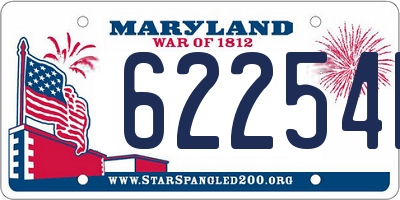 MD license plate 62254B