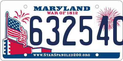 MD license plate 63254CB