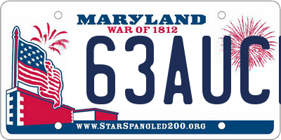 MD license plate 63AUCF