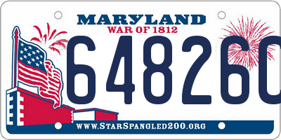 MD license plate 64826CG