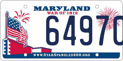 MD license plate 64970