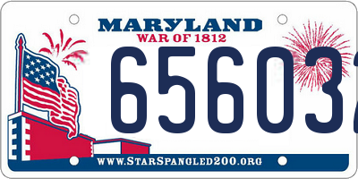 MD license plate 656032