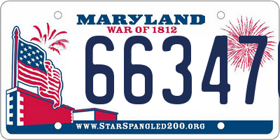 MD license plate 663470