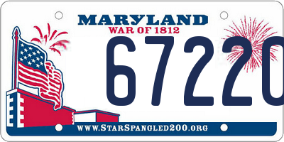 MD license plate 67220