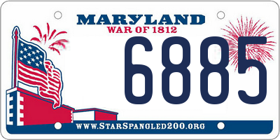 MD license plate 6885