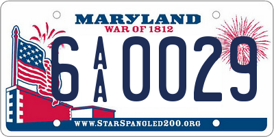 MD license plate 6AA0029