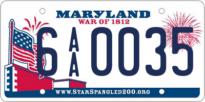 MD license plate 6AA0035