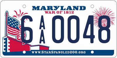 MD license plate 6AA0048