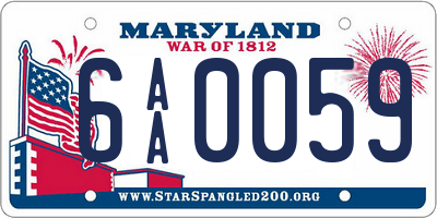 MD license plate 6AA0059