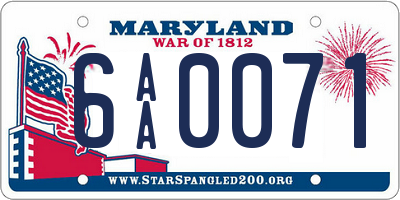 MD license plate 6AA0071