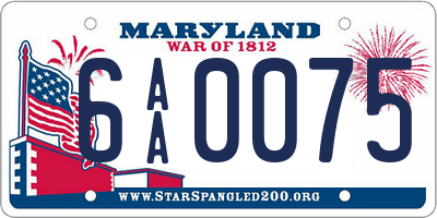 MD license plate 6AA0075