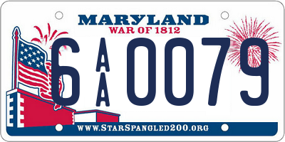 MD license plate 6AA0079