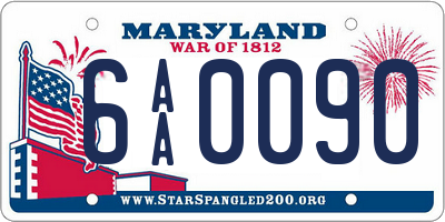 MD license plate 6AA0090