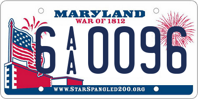 MD license plate 6AA0096