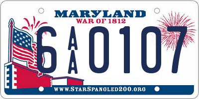 MD license plate 6AA0107