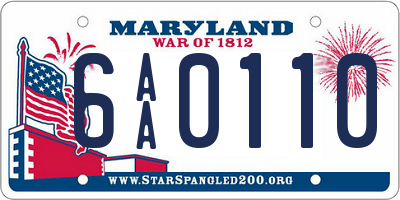 MD license plate 6AA0110